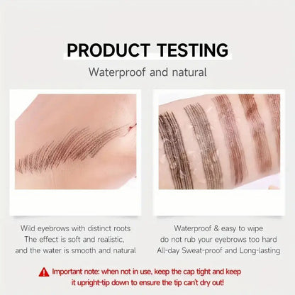 4 Split Tip Liquid Eyebrow Pen – Microblading Effect, Waterproof & Natural Hair Strokes