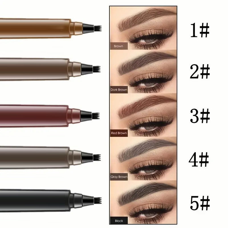 4 Split Tip Liquid Eyebrow Pen – Microblading Effect, Waterproof & Natural Hair Strokes