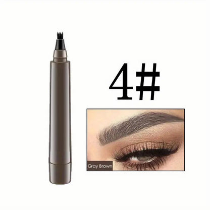4 Split Tip Liquid Eyebrow Pen – Microblading Effect, Waterproof & Natural Hair Strokes
