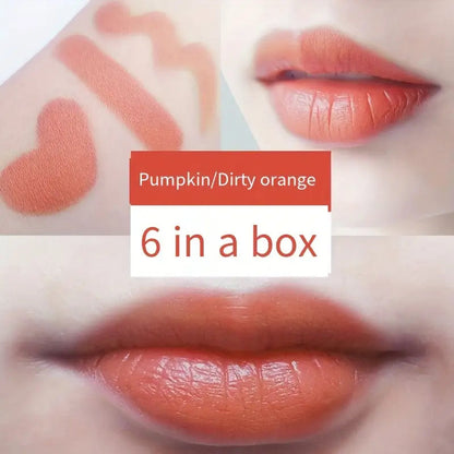 6-Pcs Matte Misty Lipstick Set – Soft Blur Finish, Long-Lasting & Non-Drying