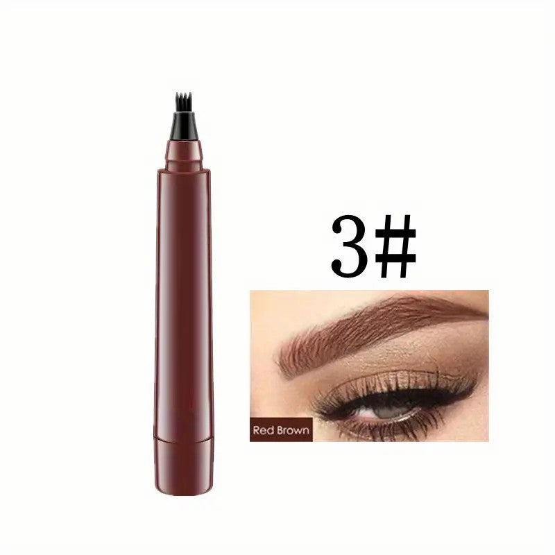 4 Split Tip Liquid Eyebrow Pen – Microblading Effect, Waterproof & Natural Hair Strokes