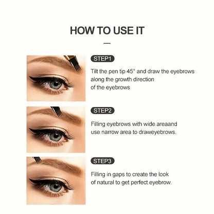 4 Split Tip Liquid Eyebrow Pen – Microblading Effect, Waterproof & Natural Hair Strokes