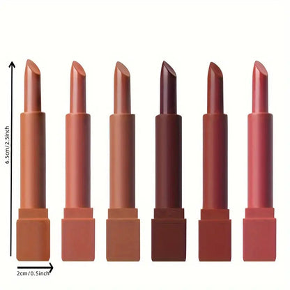 6-Pcs Matte Misty Lipstick Set – Soft Blur Finish, Long-Lasting & Non-Drying